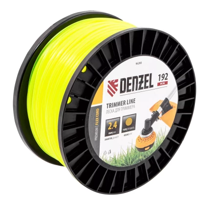Леска для триммера круглая Denzel, 2,4мм х 192м, на DIN катушке FLEX CORD, 96280 купить в Нижневартовске