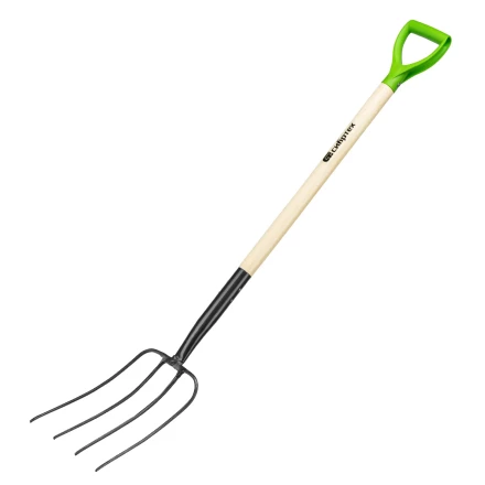 Вилы 4-рогие Сибртех 61379, сенные, кованые, 210х340х1260 мм, деревянный лакированный черенок купить в Нижневартовске