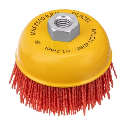 Щетка для УШМ Denzel, 100 мм, Чашка, нейлоновая щетина, М14, 74469
