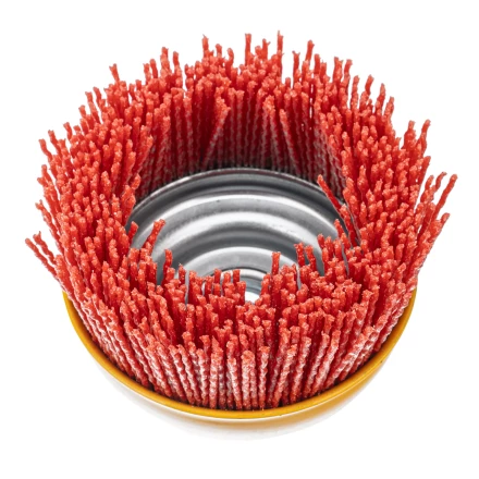 Щетка для УШМ Denzel, 100 мм, Чашка, нейлоновая щетина, М14, 74469 купить в Нижневартовске