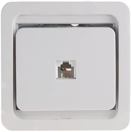 Розетка СВЕТОЗАР "ГАММА" телефонная одинарная, цвет белый SV-54117-W купить в Нижневартовске