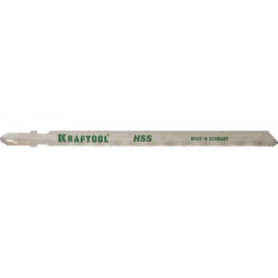 Полотна KRAFTOOL, T318A, для эл/лобзика, HSS, по металлу (1-3мм), EU-хвост., шаг 1,2мм, 110мм, 2шт 159552-1,2