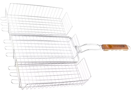 Решетка гриль 315х410х65 мм объемная хромированная PALISAD Camping 69562 купить в Нижневартовске