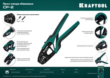 Пресс-клещи PKS-2 для втулочных наконечников 45461-2 купить в Нижневартовске