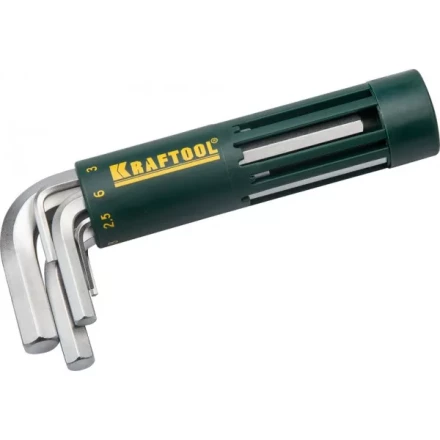 Набор KRAFTOOL: Ключи имбусовые короткие, Cr-Mo сталь, держатель-рукоятка, HEX 2-10мм, 8 пред 27430-1_z01 купить в Нижневартовске