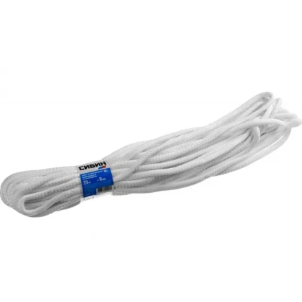 Шнур хозяйственный СИБИН, полиэфирный, длина 25 м, диаметр - 9мм 50269 купить в Нижневартовске