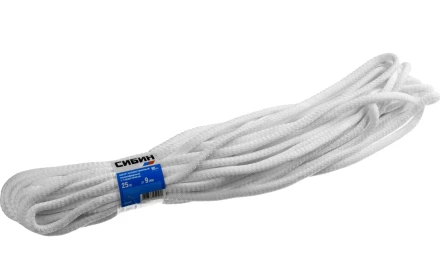 Шнур хозяйственный СИБИН, полиэфирный, длина 25 м, диаметр - 9мм 50269 купить в Нижневартовске