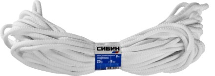 Шнур хозяйственный СИБИН, полиэфирный, длина 25 м, диаметр - 9мм 50269 купить в Нижневартовске