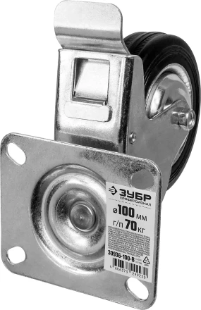 Колеса поворотные с тормозом из литой резины с металлическим диском серия ПРОФЕССИОНАЛ купить в Нижневартовске