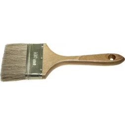 Кисть плоская ЗУБР "УНИВЕРСАЛ-ЭКСПЕРТ", натуральная щетина, деревянная ручка, 100мм 4-01005-100