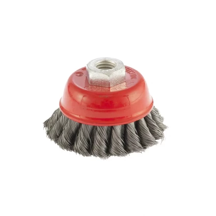 Щетка для УШМ 75 мм М14 "чашка" двухрядная крученая проволока 0,5 мм MTX 74681 купить в Нижневартовске