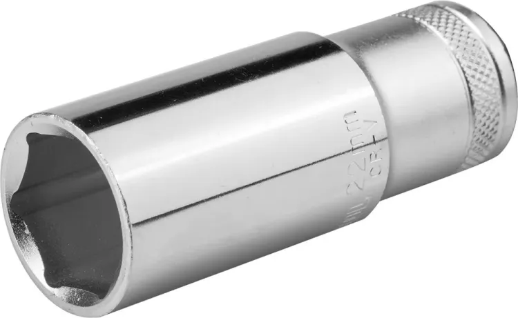 Торцовая головка KRAFTOOL "INDUSTRIE QUALITAT", удлиненная, Cr-V, FLANK, хромосатинированная, 1/2", 22 мм 27807-22_z01 купить в Нижневартовске