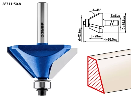 ЗУБР 50.8 x 27 мм, фреза кромочная калевочная (фасочная) №9, Профессионал (28711-50.8) купить в Нижневартовске