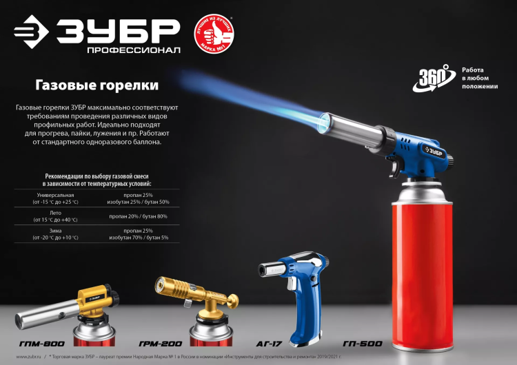 ЗУБР ГРМ-200, 1300°C, цельнометаллическая, 2 в 1, газовая горелка на баллон с цанговым соединением, Профессионал (55556) купить в Нижневартовске