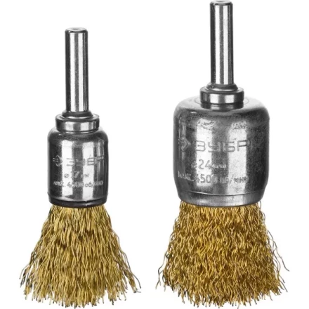 ЗУБР "ПРОФЕССИОНАЛ". Набор щеток кистевых для дрели, витая стальная латунированная проволока 0,3мм, для дрели, 2шт 3532-H2_z02 купить в Нижневартовске