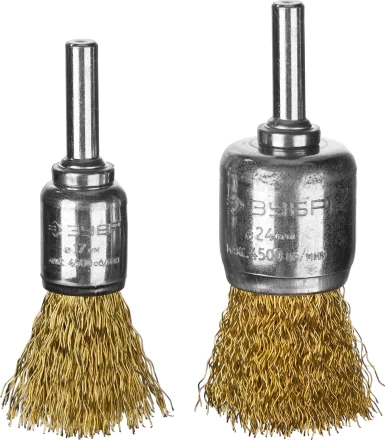 ЗУБР "ПРОФЕССИОНАЛ". Набор щеток кистевых для дрели, витая стальная латунированная проволока 0,3мм, для дрели, 2шт 3532-H2_z02 купить в Нижневартовске
