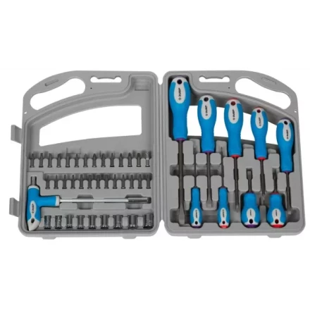 Набор ЗУБР Отвертка "ЭКСПЕРТ" с насадками, битодержатель с Т-образ. ручкой 125мм, Hex1/4"-SQ1/4", в пласт.боксе, 46пред 25283-H46 купить в Нижневартовске