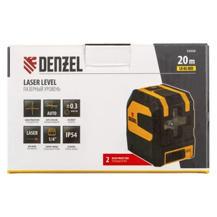Лазерный уровень LX 02 Red, 20 м, 635 нм, резьба 1/4" Denzel 35056 купить в Нижневартовске