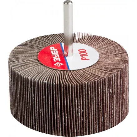 Круг шлифовальный ЗУБР "МАСТЕР" веерный лепестковый, на шпильке, тип КЛО, зерно-электрокорунд нормальный, P100, 40х80мм 36604-100 купить в Нижневартовске