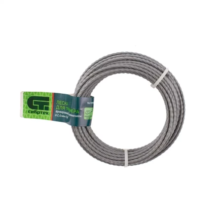Леска для триммера квадратная витая, армированная алюминием, 2.4 мм х 10 м, Россия Сибртех 961995 купить в Нижневартовске