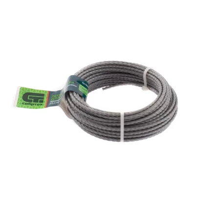 Леска для триммера квадратная витая, армированная алюминием, 2.4 мм х 10 м, Россия Сибртех 961995 купить в Нижневартовске