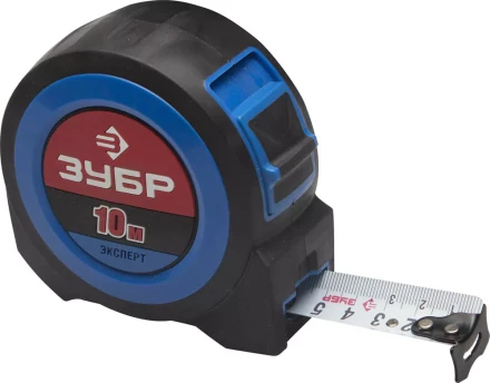 Рулетка ЗУБР, сверхширок полотно, особо длинный вылет, нейлон покрытие, упрочненный двухкомп корпус, 10м/27мм 34059-10-27 купить в Нижневартовске