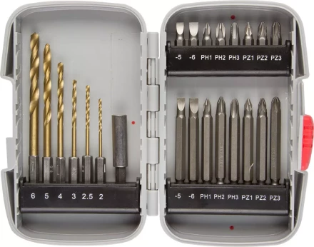 Набор ЗУБР "МАСТЕР": Насадки для шуруповерта и дрели, биты, биты-сверла, адаптер, 23 предмета 26056-H23 купить в Нижневартовске