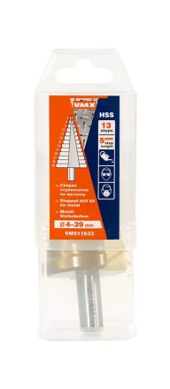 Сверло для металла ступенчатое 4-39 13 ступ ход 5 VMX 511633 купить в Нижневартовске