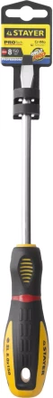 Отвертка STAYER "PROFI" "PROTech", двухкомп рукоятка, намагниченная, Cr-Mo, SL8,0x150мм 25131-08-15_z02 купить в Нижневартовске