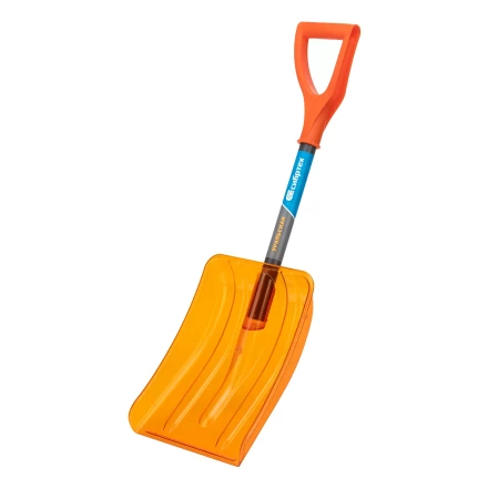Лопата для уборки снега Сибртех 61673, поликарбонат, 270х360х840 мм, стальной черенок, усиленная купить в Нижневартовске