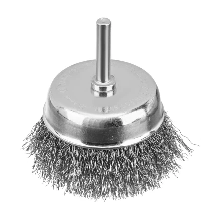 Набор щеток для дрели Denzel, 2 Плоские 50-75мм, 3 Чашки 25-50-75мм, шпилька,  нерж.вит. проволока 74493 купить в Нижневартовске