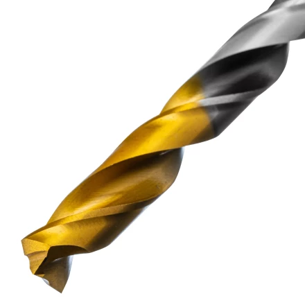 Сверло спиральное по металлу Denzel, 8,5 x 117мм, Р6М5, Golden Tip, многогранная заточка, 718283 купить в Нижневартовске
