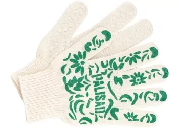 Перчатки садовые х/б, ПВХ узор "летний сад", 10 класс, PALISAD Россия 67771 купить в Нижневартовске