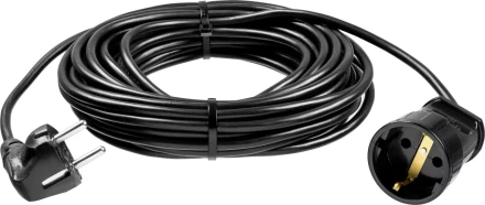 Удлинитель-шнур "ПВС 307-Ш", 20 м, 2500 Вт, 1 гнездо, ПВС 3х0,75 мм2, ЗУБР 55022-20 купить в Нижневартовске
