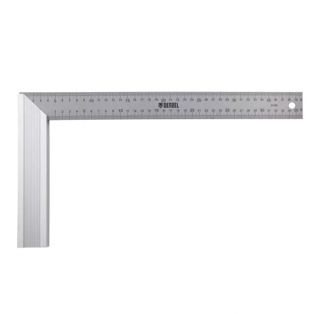 Угольник стальной 400 мм, нержавеющая сталь, градуировка, алюминиевое основание Denzel 32398 купить в Нижневартовске