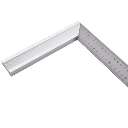 Угольник стальной 400 мм, нержавеющая сталь, градуировка, алюминиевое основание Denzel 32398 купить в Нижневартовске