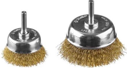 ЗУБР "ПРОФЕССИОНАЛ". Набор щеток чашечных для дрели, витая стальная латунированная проволока 0,3мм, 50/75мм, 2шт 3531-H2_z02 купить в Нижневартовске