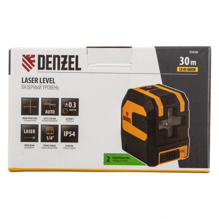 Лазерный уровень LX 03 Green, 30 м, 520 нм, резьба 1/4&quot; Denzel 35058 купить в Нижневартовске