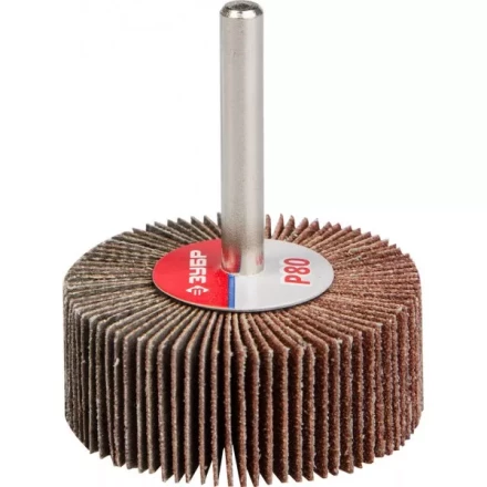 Круг шлифовальный ЗУБР "МАСТЕР" веерный лепестковый, на шпильке, тип КЛО, зерно-электрокорунд нормальный, P80, 20х50мм 36601-080 купить в Нижневартовске