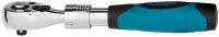 Ключ телескопический трещоточный 1/4" 150-200 мм CrV хромир. 2-х комп. рукоятка Gross 14074
