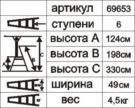 Стремянка алюминиевая Энкор 6 ступеней 69653 купить в Нижневартовске