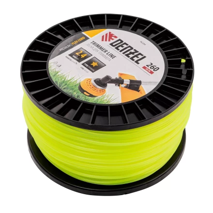 Леска для триммера звезда Denzel, 2,4мм х 260м, на DIN катушке FLEX CORD, 96286 купить в Нижневартовске