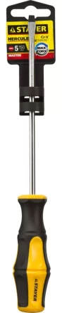 Отвертка STAYER "MASTER" "HERCULES", Сr-V, противоскользящая рукоятка, SL5,0x150мм 25051-05-15_z02 купить в Нижневартовске