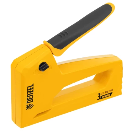 Степлер мебельный Denzel 40214, алюминиевый корпус, тип 53, 6-14 мм, тип 300, 15 мм, тип 500, 15 мм купить в Нижневартовске