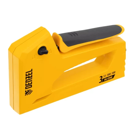 Степлер мебельный Denzel 40214, алюминиевый корпус, тип 53, 6-14 мм, тип 300, 15 мм, тип 500, 15 мм купить в Нижневартовске