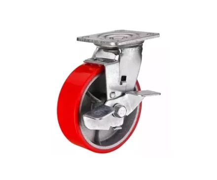 Колесо большегрузное поворотное SCpb 93 75 мм полиуретановое с тормозом (F) 1027219 купить в Нижневартовске