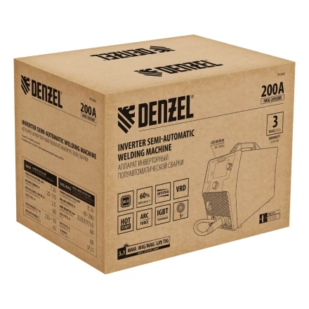 Аппарат инвертор. полуавтомат. cварки Denzel IMIG-205SDR, 200 А, ПВ 60%, катушка 5 кг купить в Нижневартовске
