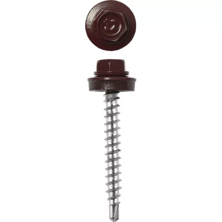 Саморезы ЗУБР окраш., RAL 8028 земел.-коричн., для крепл. кров. матер. к дерев. обреш., 4.8x35мм, 380шт 4-300315-48-035-8028 купить в Нижневартовске