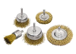 Набор щеток для дрели 5 шт 2 плоские 50-75 мм + 3 &quot;чашки&quot; 25-50-75 мм со шпильками MATRIX 74492
