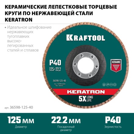 Круги лепестковые керамические торцевые 36598-125-40 купить в Нижневартовске